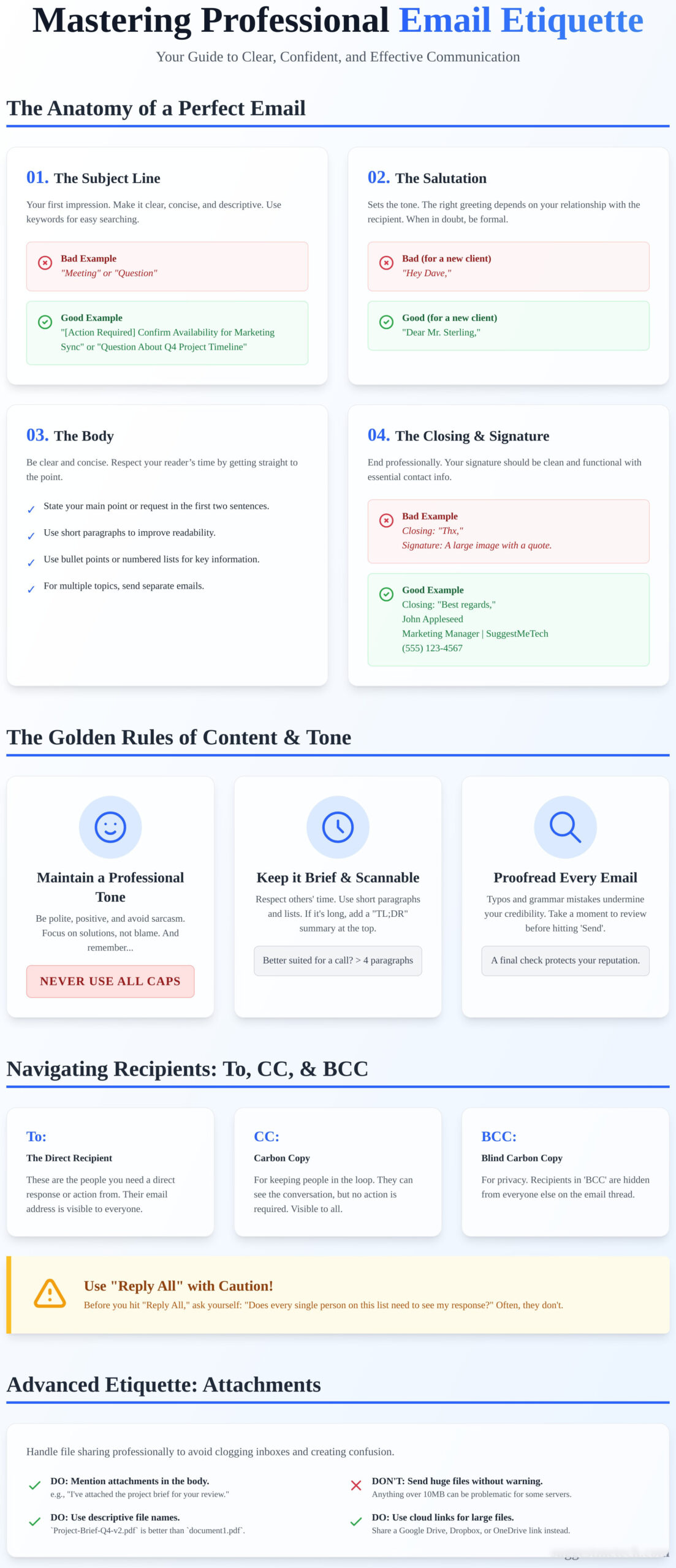 Mastering Email Etiquette: Your Complete Guide to Professional Communication - Infographic