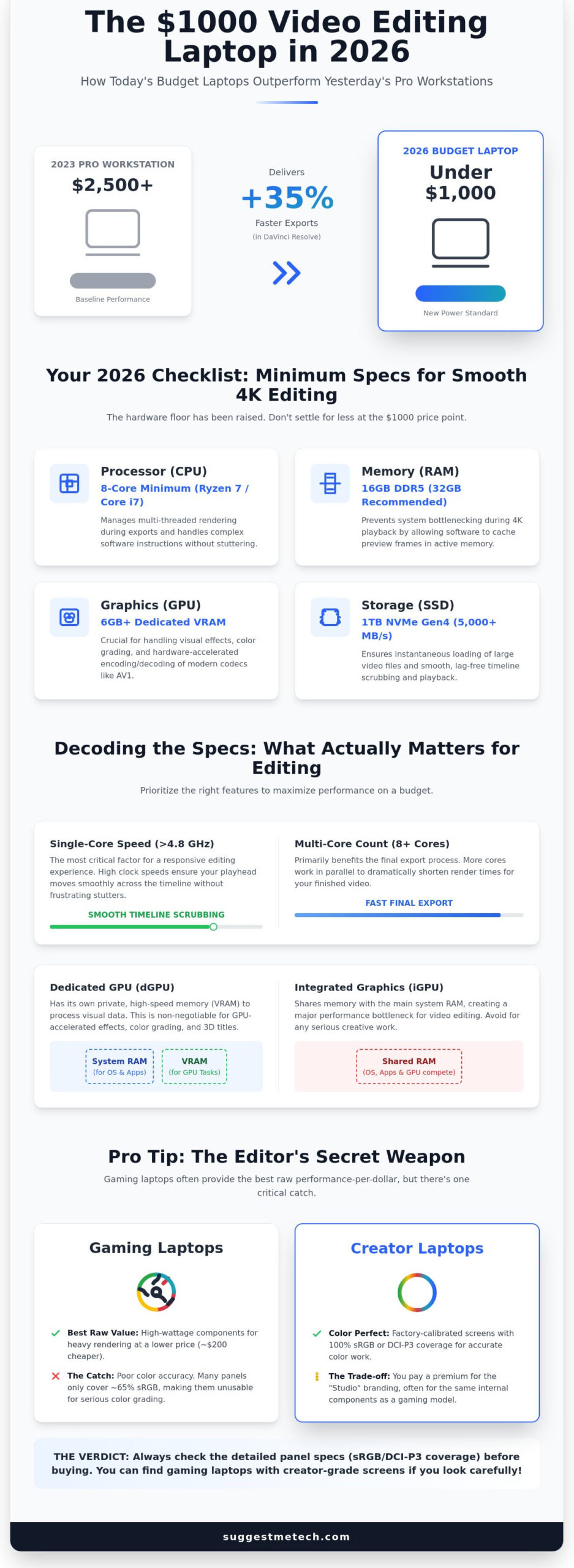 Best Laptop for Video Editing Under $1000: Top Picks for 2026