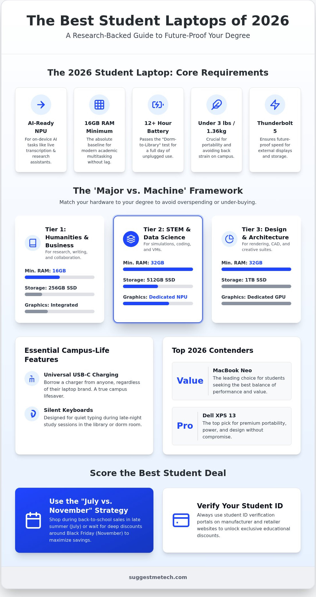 Best Laptops for Students 2026: Major-Specific Guide
